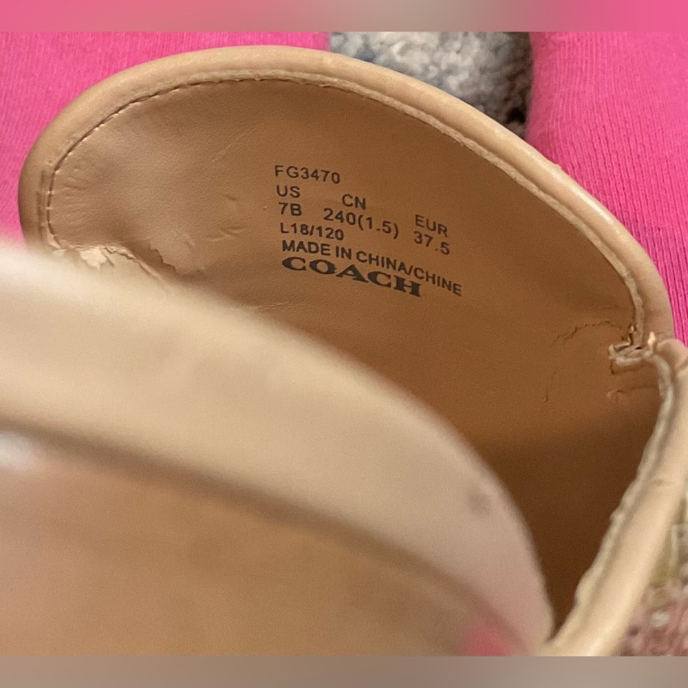 Coach Stassi Raffia Tassel Loafer Slides - Metallic Straw - Size 7N (BLEMISHES) - Picture 10 of 16